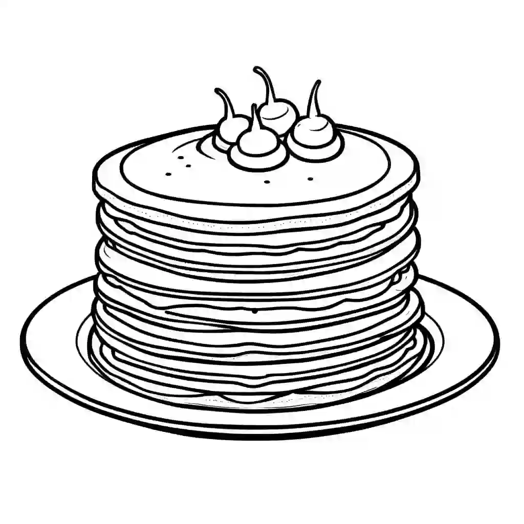 Pancakes coloring pages